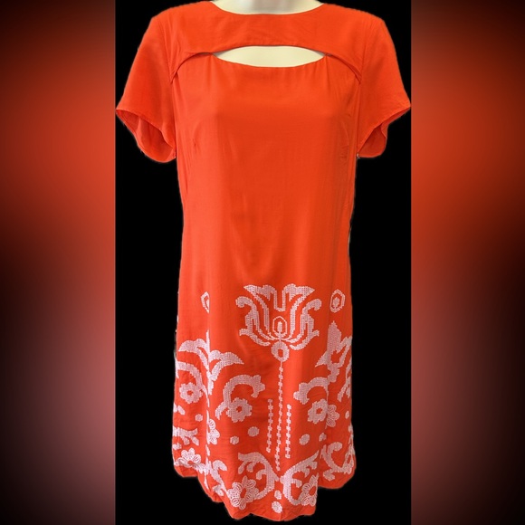 Eva Franco Coral Embroidered Dress - Size 2 (NWT) - Picture 1 of 4